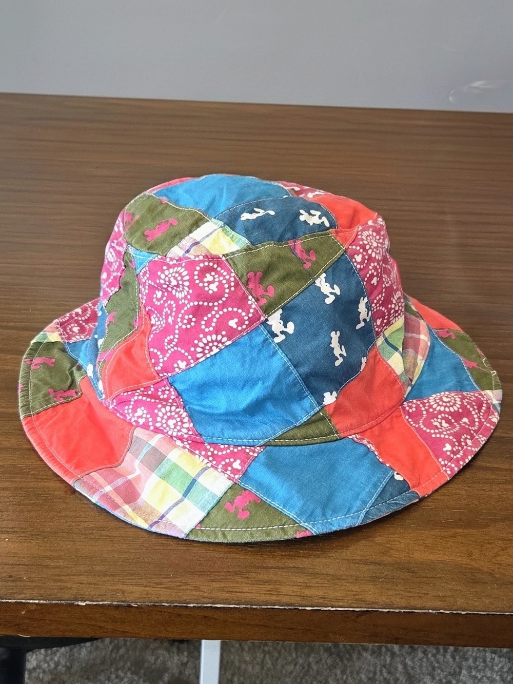 Disney Parks Mickey Madras Patchwork Bucket Hat OS
